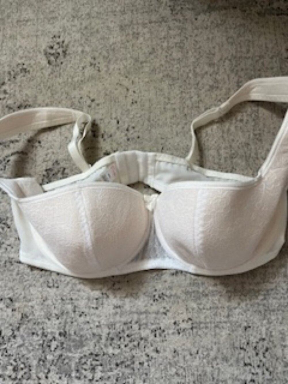 🧡3/15 NWOT Classic by Rosme Lingerie Floral Race Cream/Off White Bra UK 40 DD